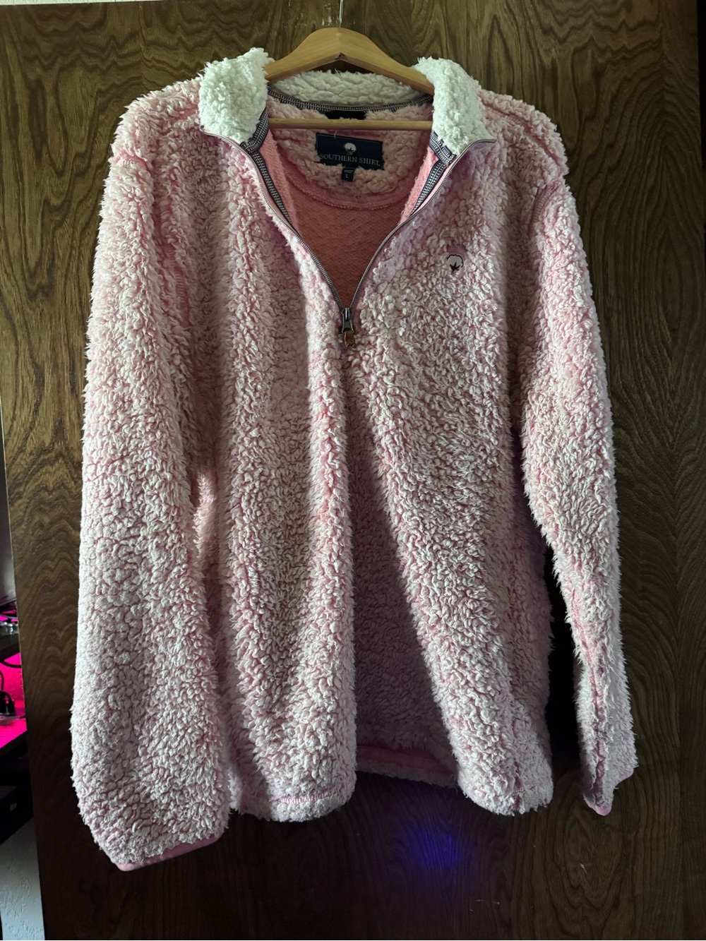 The Southern Shirt Company Pink Sherpa Quarter-Zip Pullover